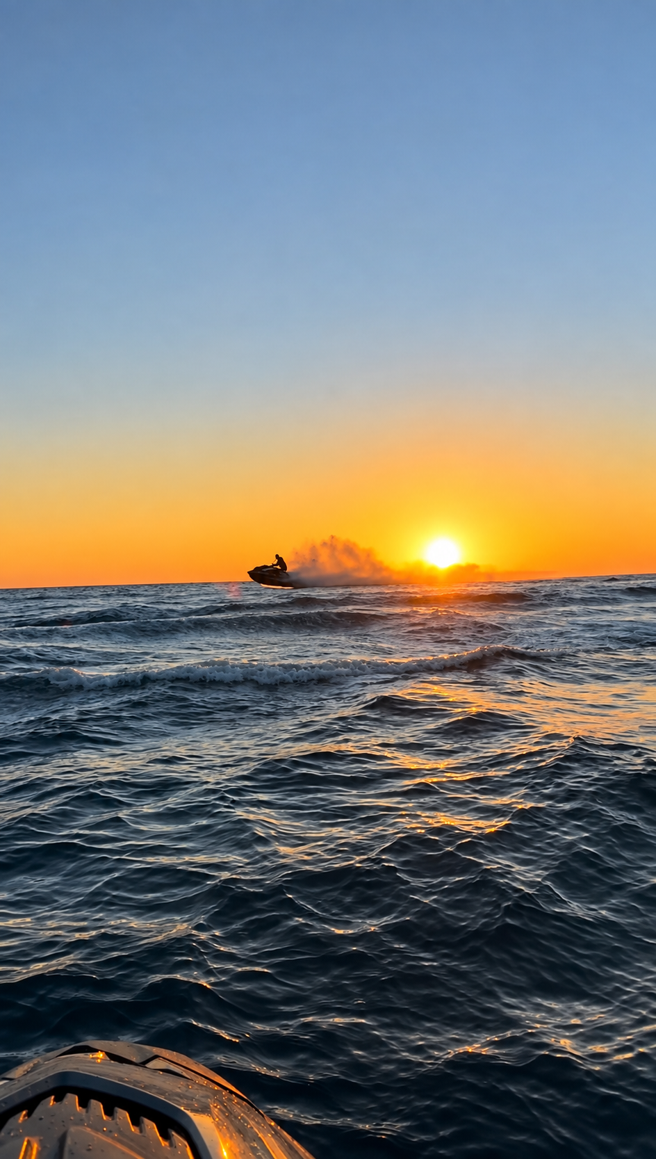 Paddleboarding at sunset